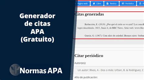 generador de normas apa|Generador de citas APA gratuito en línea